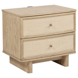 Kailani Upholstered Wingback Platform Bed & Bedroom Sets - 2-Drawer USB Nightstand
