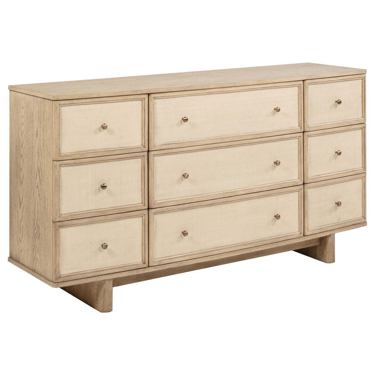 Kailani Upholstered Wingback Platform Bed & Bedroom Sets - 9-Drawer Dresser
