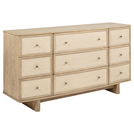Kailani Upholstered Wingback Platform Bed & Bedroom Sets - 9-Drawer Dresser
