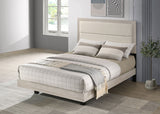 Trenton Floating Panel Bed & Bedroom Sets - Boucle Upholstered Headboard in Rustic Cream, Twin to Eastern King - lifestyle