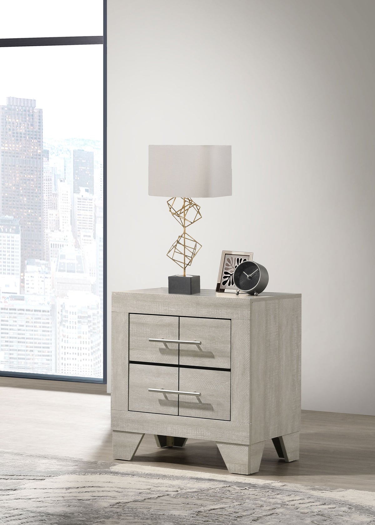 Trenton Floating Panel Bed & Bedroom Sets - Boucle Upholstered Headboard in Rustic Cream, Twin to Eastern King - lifestyle