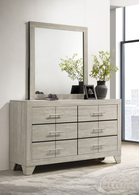 Trenton Floating Panel Bed & Bedroom Sets - Boucle Upholstered Headboard in Rustic Cream, Twin to Eastern King - lifestyle