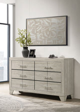Trenton Floating Panel Bed & Bedroom Sets - Boucle Upholstered Headboard in Rustic Cream, Twin to Eastern King - lifestyle
