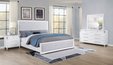 Gracemont Upholstered Panel Bed & Bedroom Collection - 4pcs- California King Bed + Nightstand + Dresser + Mirror