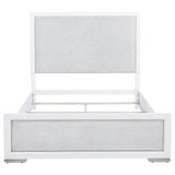 Gracemont Upholstered Panel Bed & Bedroom Collection - Light Grey Fabric, White Finish with Brushed Nickel – view 16