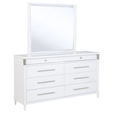 Gracemont Upholstered Panel Bed & Bedroom Collection - 8-Drawer Dresser + Mirror