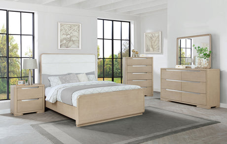 Ladera Panel Bed & Bedroom Sets - 5pcs- Queen Bed + Nightstand + Dresser + Mirror + Chest