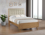 Robyn Mid-Century Platform Bed & Bedroom Sets - Tufted Beige Headboard in Light Ash, Twin to California King - lifestyle