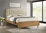 Robyn Mid-Century Platform Bed & Bedroom Sets - Tufted Beige Headboard in Light Ash, Twin to California King - lifestyle