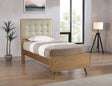 Robyn Mid-Century Platform Bed & Bedroom Sets - Tufted Beige Headboard in Light Ash, Twin to California King – view 1