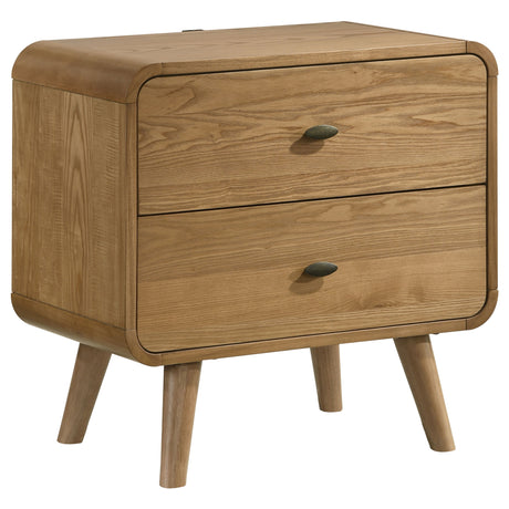 Robyn Mid-Century Platform Bed & Bedroom Sets - 2-Drawer USB Nightstand