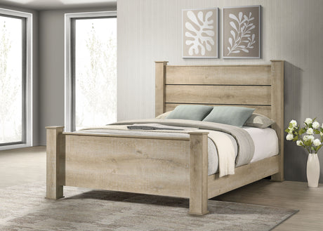 Oakglen Planked Panel Bed & Bedroom Sets - Rustic Weathered Oak with Dark Bronze Handles, Queen to California King – view 1