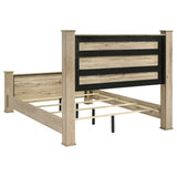 Oakglen Planked Panel Bed & Bedroom Sets - Rustic Weathered Oak with Dark Bronze Handles, Queen to California King