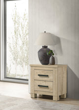 Oakglen Planked Panel Bed & Bedroom Sets - Rustic Weathered Oak with Dark Bronze Handles, Queen to California King - lifestyle