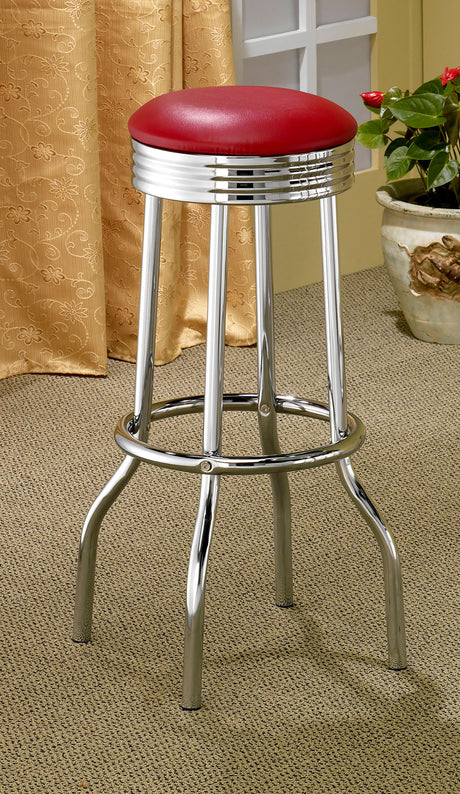 Retro 1950s Pub Height Bar Table & Swivel Bar Stools - Chrome Diner Style in White, Black or Red - lifestyle