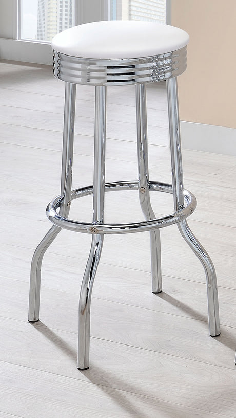 Retro 1950s Pub Height Bar Table & Swivel Bar Stools - Chrome Diner Style in White, Black or Red – view 3