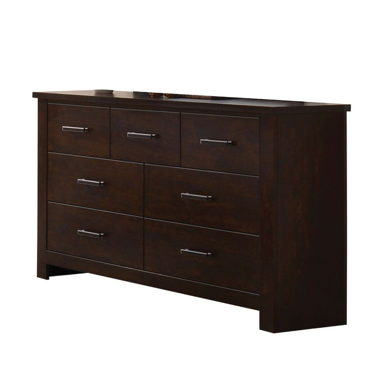 Panang 7-Drawer Dresser - Dovetail Drawers & Metal Pulls in Mahogany