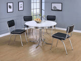 Retro 42" Round Diner Dining Table & 5-Piece Sets - 5pcs- Table + 4 Black Chairs
