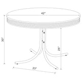 Retro 42" Round Diner Dining Table & 5-Piece Sets - White & Chrome with Black or Red Chairs – view 17