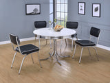 Retro 42" Round Diner Dining Table & 5-Piece Sets - White & Chrome with Black or Red Chairs – view 8