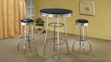 Retro 30" Round Pub Table & 3-Piece Bar Set - 3pcs- Pub Table + 2 Swivel Stools
