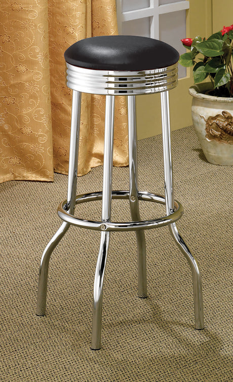 Retro 1950s Pub Height Bar Table & Swivel Bar Stools - Chrome Diner Style in White, Black or Red - lifestyle