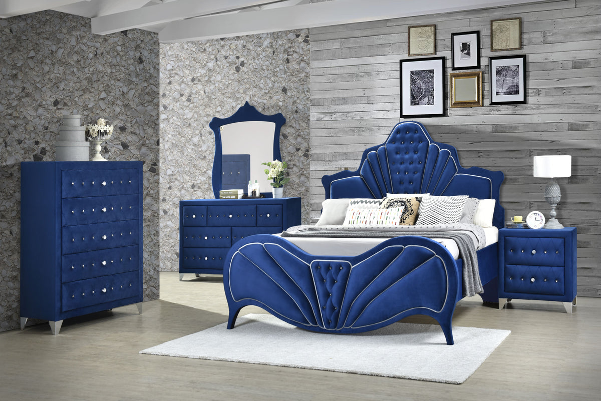 Dante Channel-Tufted Velvet Bedroom Collection