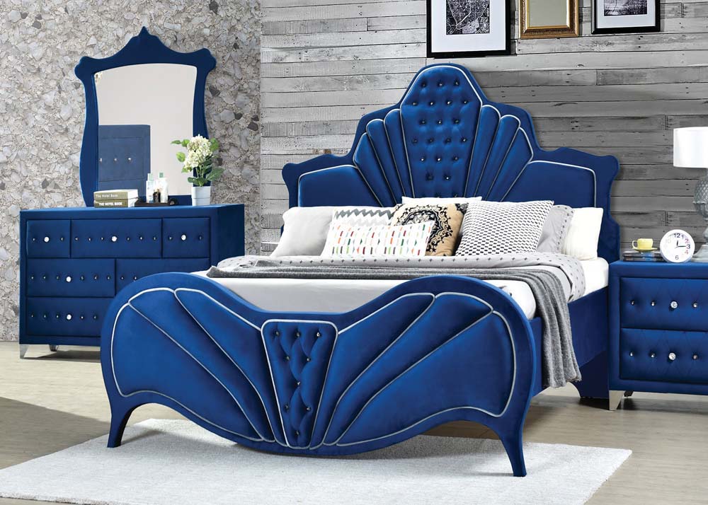 Dante Channel-Tufted Velvet Bedroom Collection