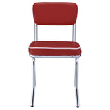 Retro Diner Style Dining Side Chairs (Set of 2) - Red Leatherette with Chrome Frame – view 4