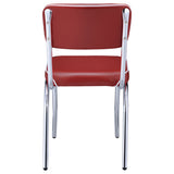 Retro Diner Style Dining Side Chairs (Set of 2) - Red Leatherette with Chrome Frame – view 8