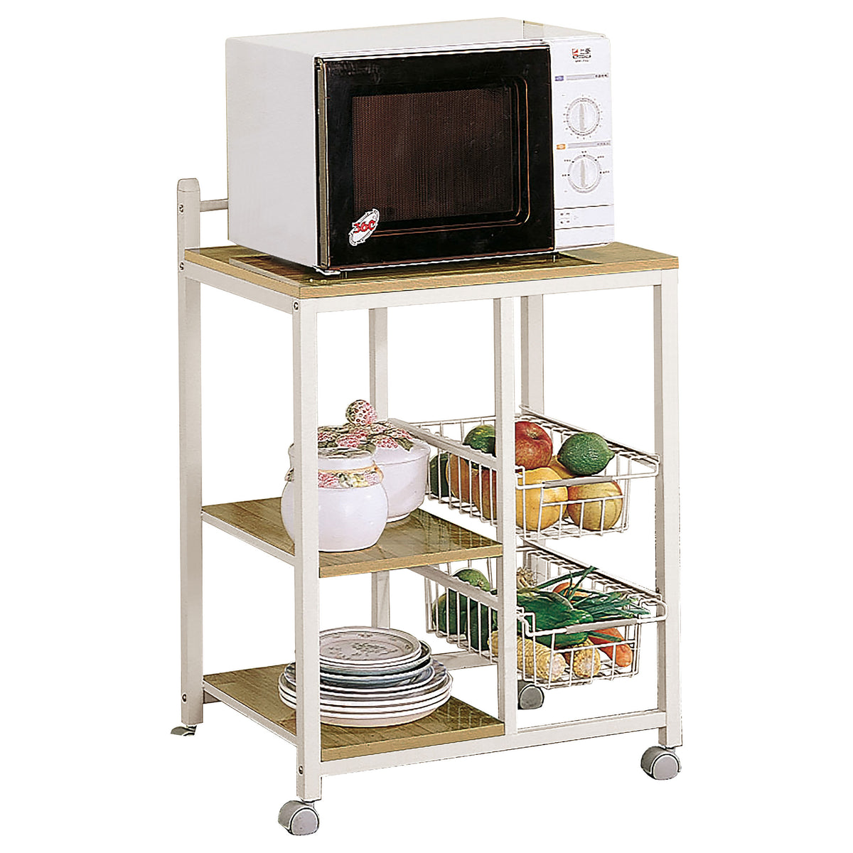 Kelvin 2-Shelf Mobile Kitchen Cart