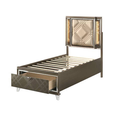Skylar Storage Bed with LED Headboard