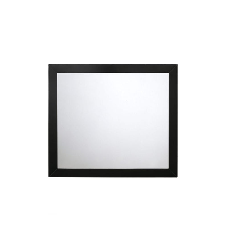 Ulrik Beveled Mirror - Wood Trim Frame in Black