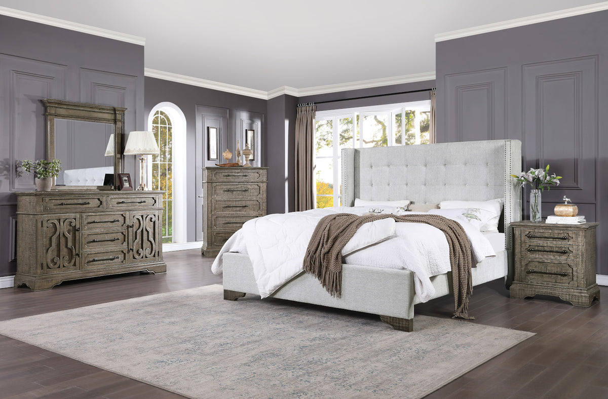 Artesia Upholstered Twin Daybed & 5-Drawer Chest