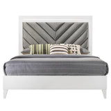 Chelsie Channel-Tufted Upholstered Queen Bed & Nightstand