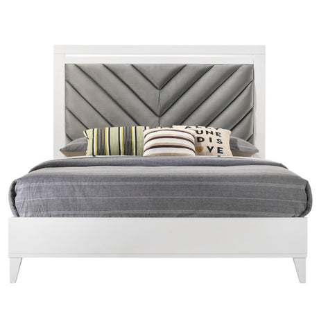 Chelsie Channel-Tufted Upholstered Queen Bed & Nightstand