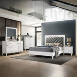 Chelsie Channel-Tufted Upholstered Queen Bed & Nightstand