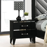 Chelsie Channel-Tufted Upholstered Queen Bed & Nightstand