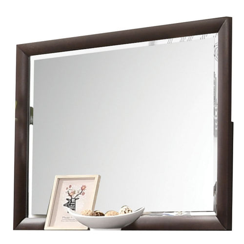 Tablita Beveled Dresser Mirror - Rectangular Landscape Frame in Dark Merlot
