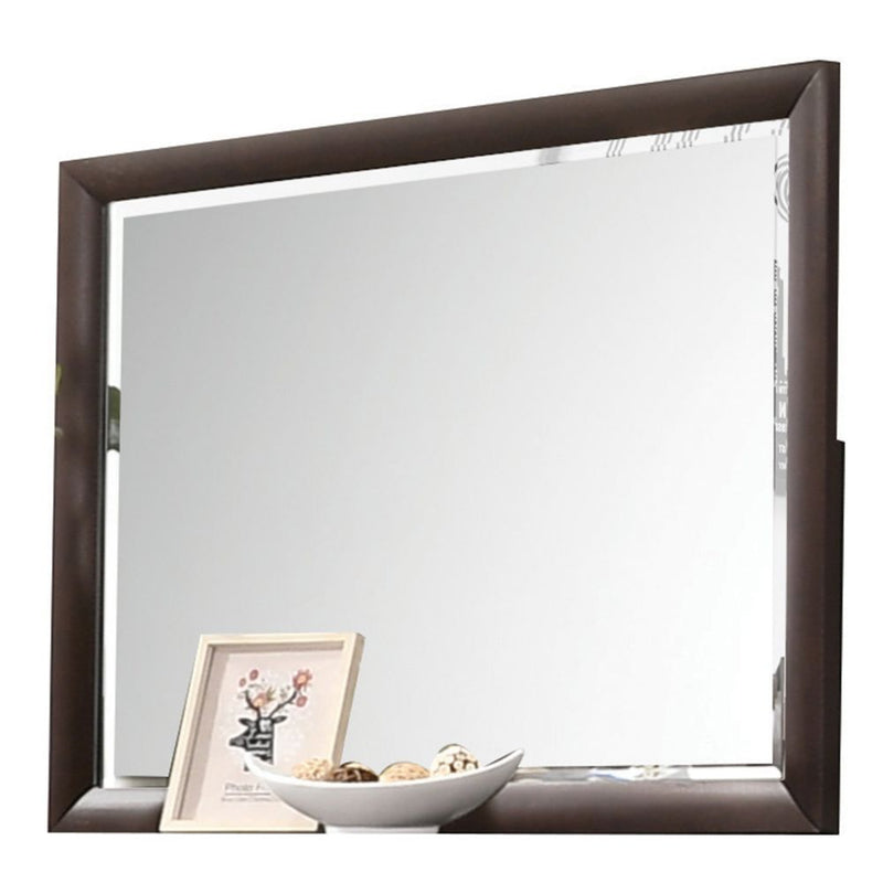 Tablita Beveled Dresser Mirror - Rectangular Landscape Frame in Dark Merlot