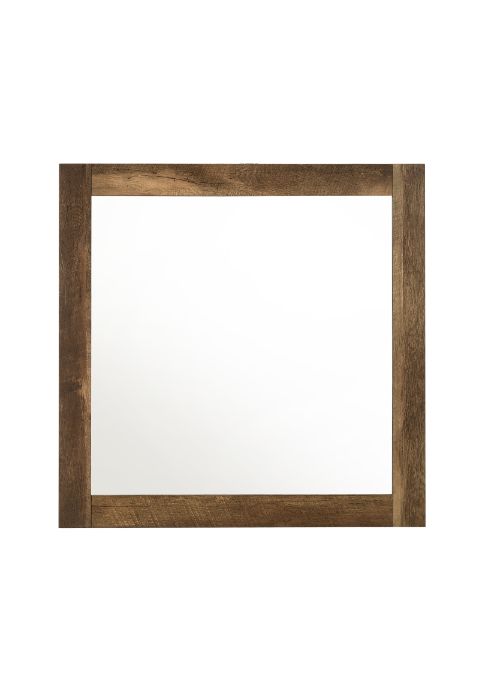Morales Dresser Mirror - Farmhouse Style in Rustic Oak