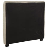 Chloe Button-Tufted Upholstered Bed or Headboard - Tall Oatmeal Fabric Headboard, Full to California King – view 18
