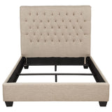 Chloe Button-Tufted Upholstered Bed or Headboard - Tall Oatmeal Fabric Headboard, Full to California King – view 11