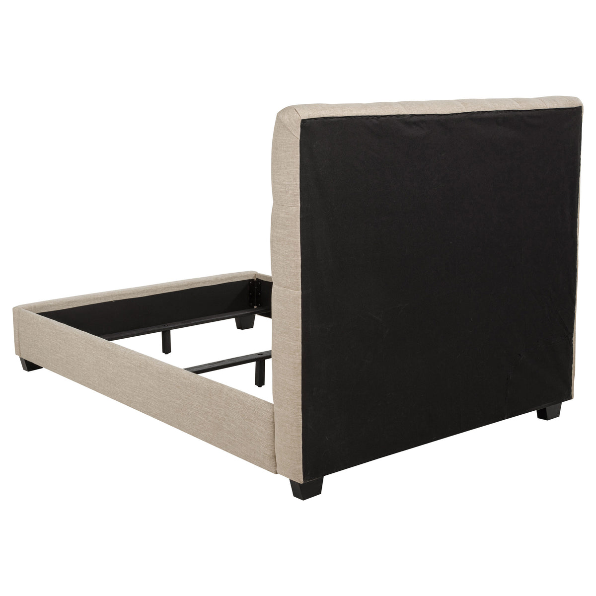Chloe Button-Tufted Upholstered Bed or Headboard - Tall Oatmeal Fabric Headboard, Full to California King – view 12