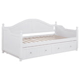 Julie Ann Twin Daybed with Trundle - Curved Back & Crystal-Style Knobs in White – view 3