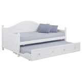 Julie Ann Twin Daybed with Trundle - Curved Back & Crystal-Style Knobs in White – view 4