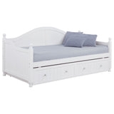 Julie Ann Twin Daybed with Trundle - Curved Back & Crystal-Style Knobs in White – view 5