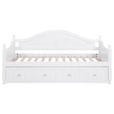 Julie Ann Twin Daybed with Trundle - Curved Back & Crystal-Style Knobs in White – view 7