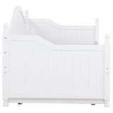 Julie Ann Twin Daybed with Trundle - Curved Back & Crystal-Style Knobs in White – view 9