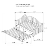 Julie Ann Twin Daybed with Trundle - Curved Back & Crystal-Style Knobs in White – view 13